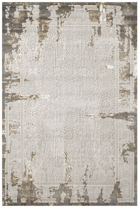 Koberec Adana J0028 ornament / rám, sivý / krémový