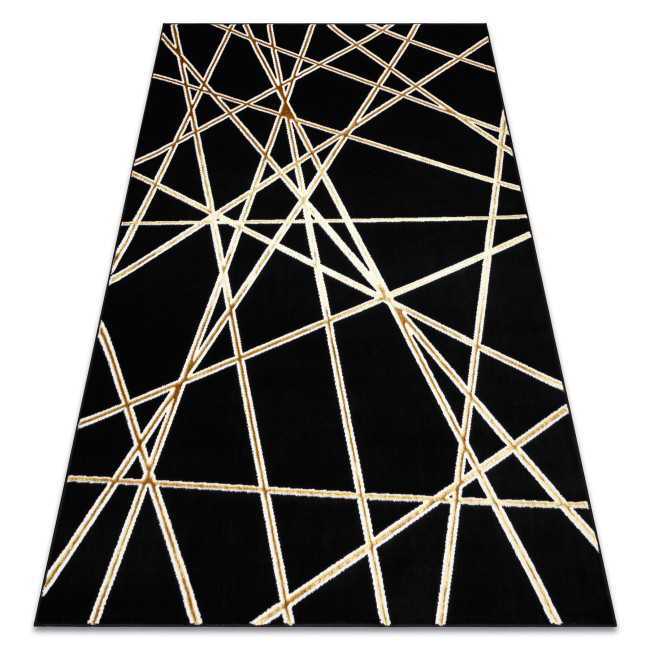 Levně Koberec ALLURE 1964 geometrický / strukturovaný / glamour, černý / zlatý
