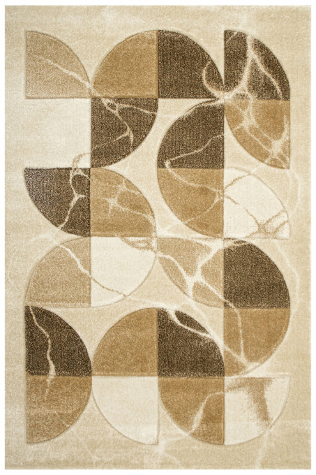 Koberec Amelia A472A béžový / hnedý, polkruhy / mramor