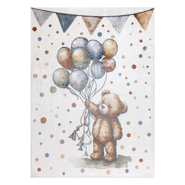 Levně Koberec BONO 9614 medvídek / balony, krémový / světle šedý
