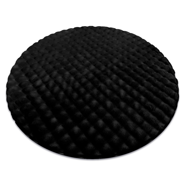 Koberec BUBBLE čierny 25 štrukturálny 3D, kruh