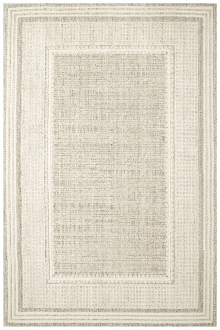 Koberec Cotton C117 rám, krémový / sivý