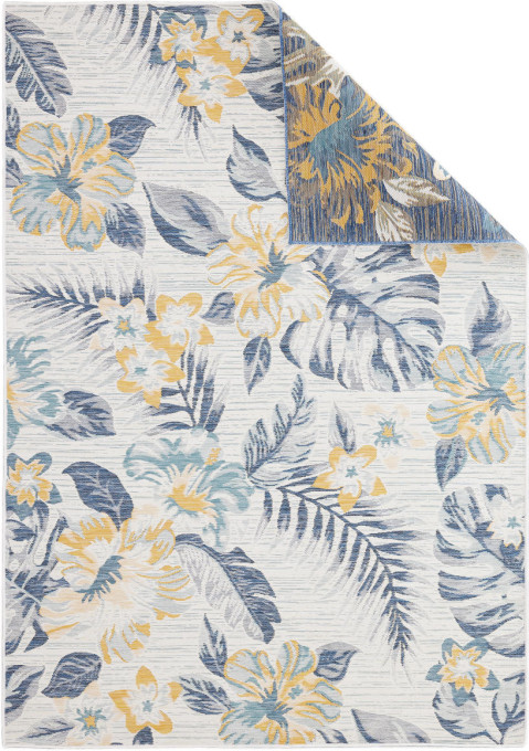 Obojstranný koberec Echo Blomster Blue