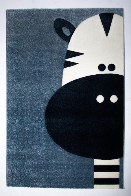 Detský koberec 3D zebra, modrý