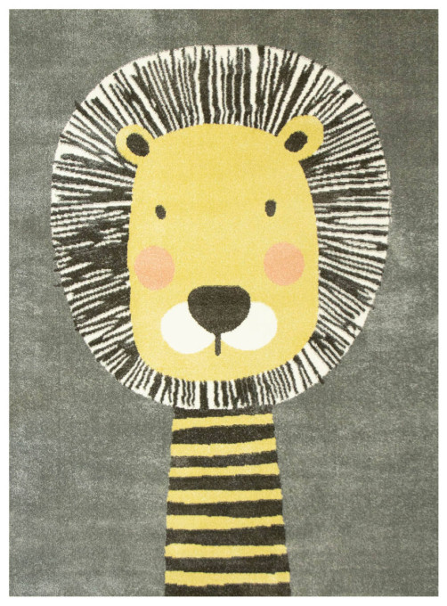 Detský koberec Lima E181A svetlo sivý/žltý, lev