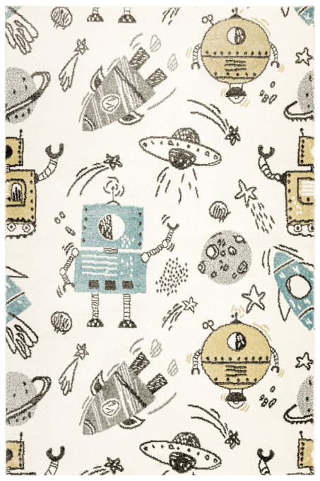 Koberec Lima G931A roboty, krémový / pastelovo tyrkysový