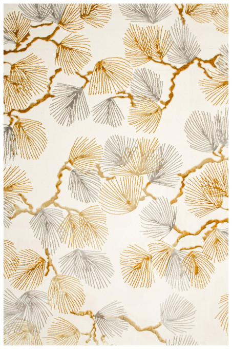Koberec Elisa PF151 lístie, krémový / zlatý