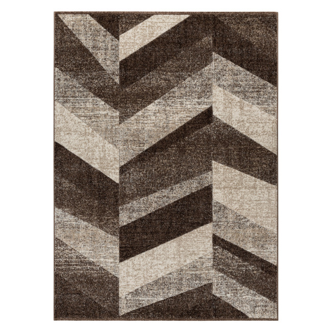 Levně Koberec FEEL 5673/15044 HERRINGBONE hnědý / béžový / krémový / šedý
