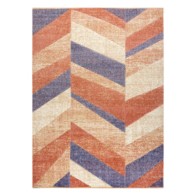 Koberec FEEL 5673/17931 HERRINGBONE béžová / terakota / fialová