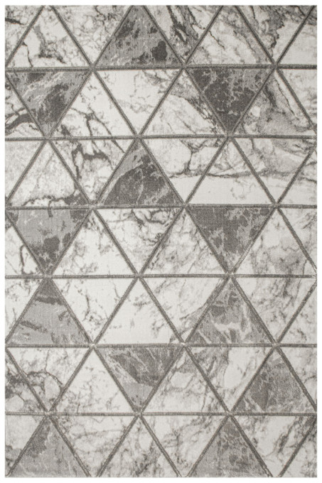 Koberec Felix 9711A mramor / kosoštvorce, krémový / sivý