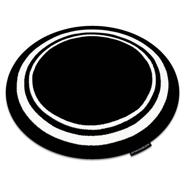 Koberec kruh HAMPTON Border ramka čierny