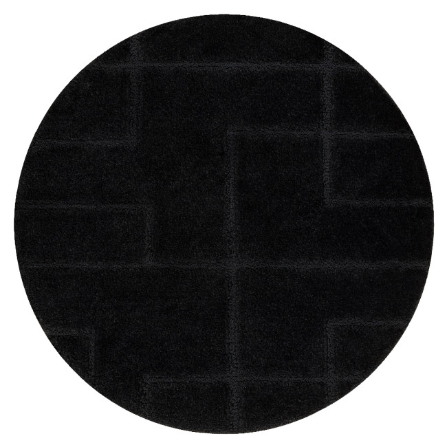 Kúpeľňový koberček SUPREME LINES línie, čierny kruh
