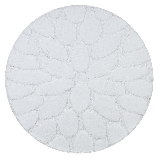 Kúpeľňový koberček SUPREME STONES kamienky, biely kruh