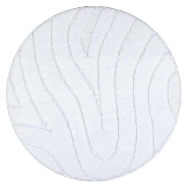 Kúpeľňový koberček SUPREME WAVES vlny, biely kruh