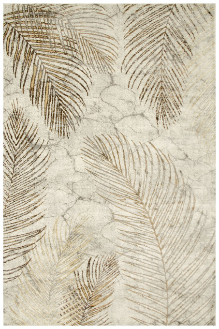 Koberec Modena 5297 palmy / mramor, krémový / hnedý / sivý