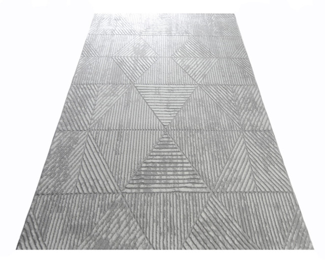 Koberec 3D Anett trojuholníky, sivý