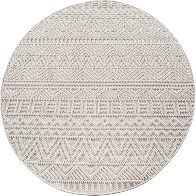 Koberec HELIX 3D boho krémový kruh