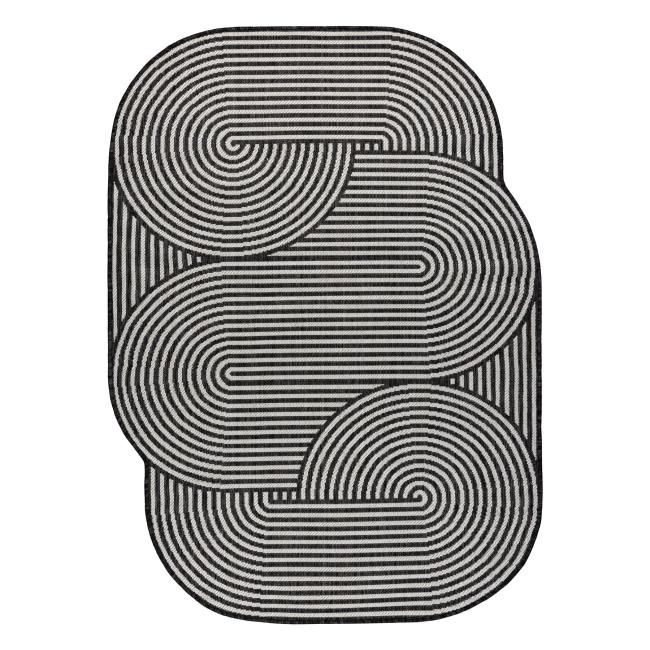 Koberec ORGANIC 1835 geometrický, čierny / sivý