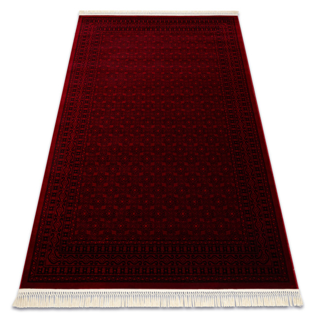 Levně Koberec ORIENT 2958 s třásněmi / rám, orientální / klasický, bordó / černý