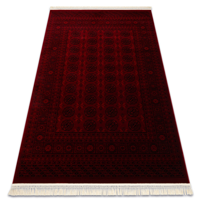 Levně Koberec ORIENT 6889 s třásněmi, rám / orientální, bordó / černý