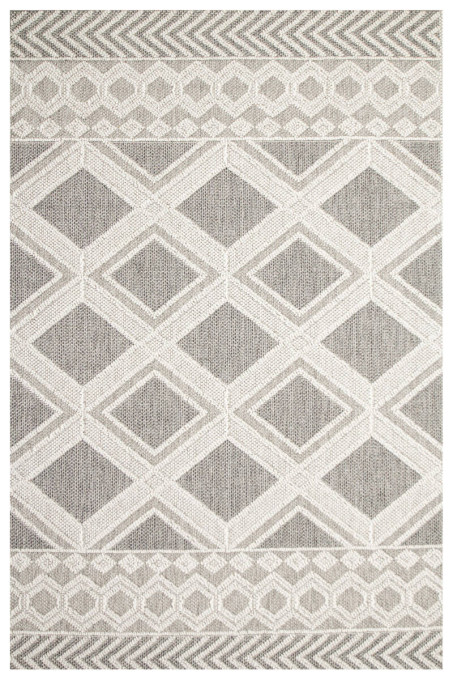 Šnúrkový koberec Panorama 8321 Romby - sivý