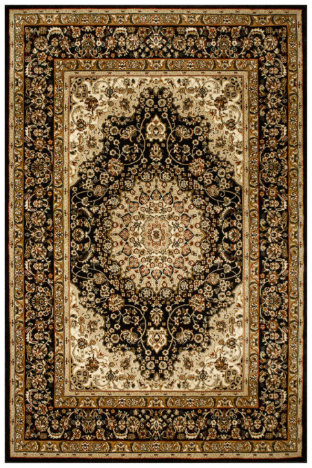 Koberec Super Rose 1874A čierny / hnedý / béžový