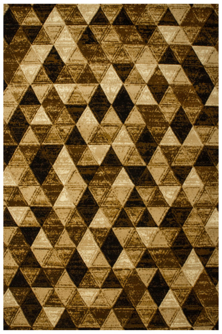 Koberec Super Rose 9592A trojuholníky, hnedá / béžová / krémová