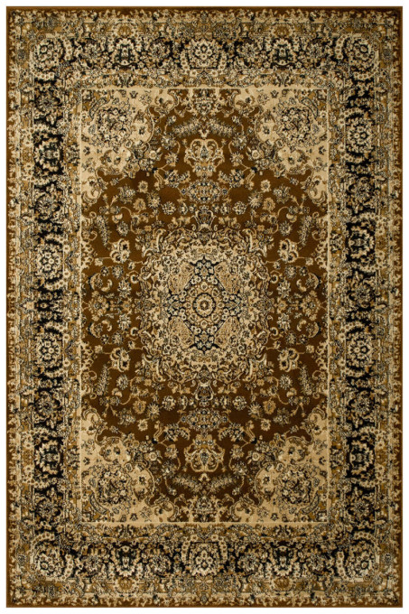 Koberec Super Rose 3544A ornament hnedý / béžový / čierny