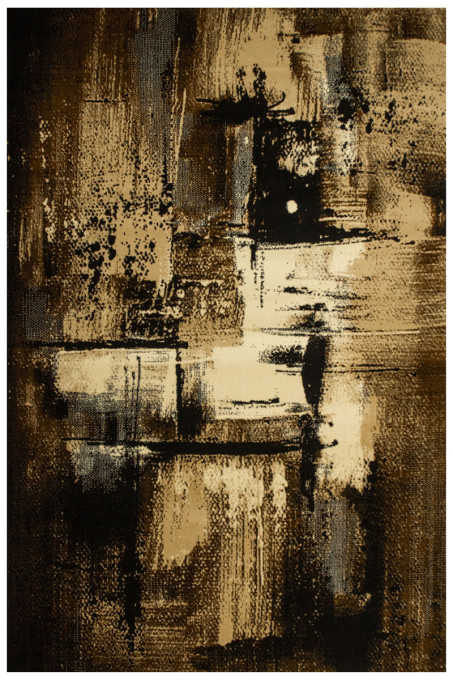 Koberec Super Rose 7657A abstraktný, hnedý / béžový / čierny