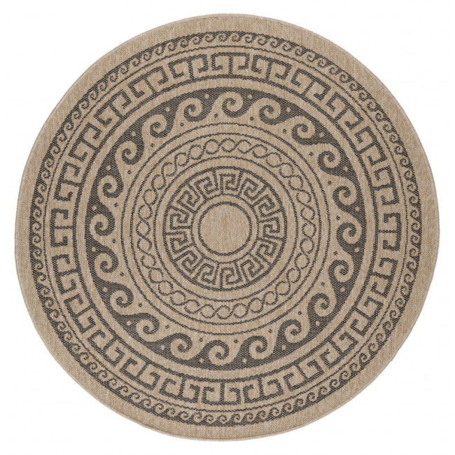 Levně Šňůrkový koberec Comilla ornament béž-antracit, kruh