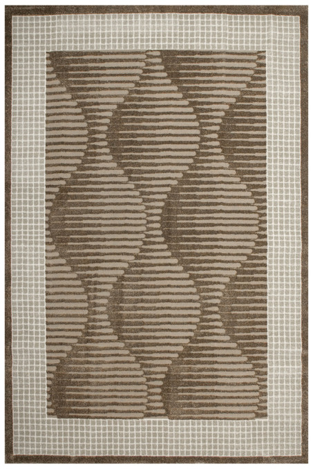 Koberec Teno QP030 geometrický, hnedý / béžový