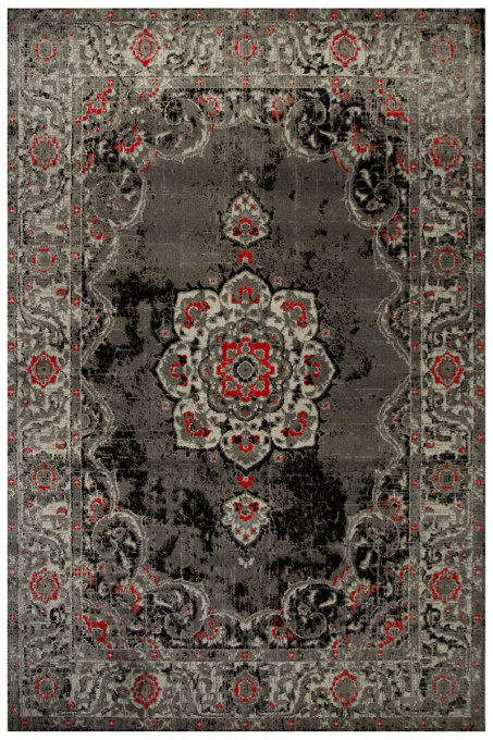 Koberec Victoria 7094A Ornament sivý / červený