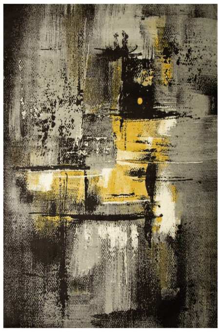 Koberec Victoria 7657A antracit / žltý