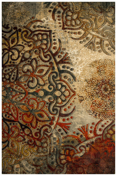 Koberec Polonia Boho červený / béžový