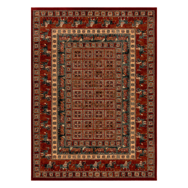 Koberec KASHQAI 4301 300 orientálny / rám, terakota / zelený