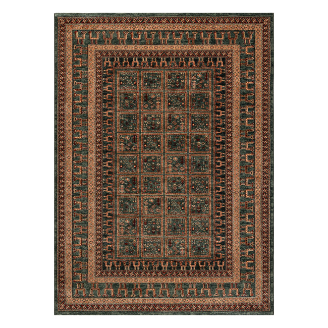 Koberec KASHQAI 4349 400 zelený, orientálny / rám