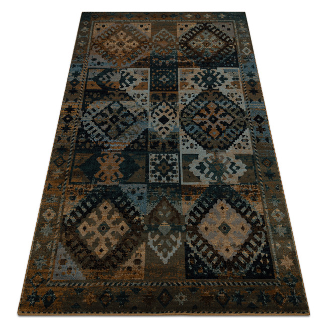 Koberec OMEGA AVAR rám / kosoštvorce, hnedý