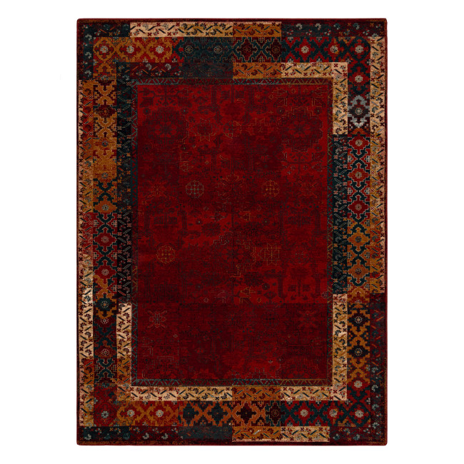 Koberec OMEGA LUMENA etno, rám rubín