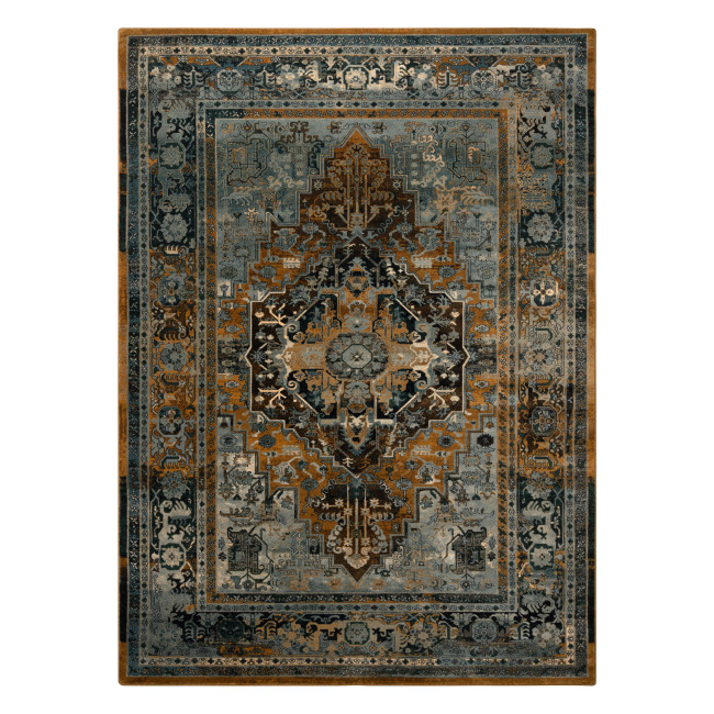 Vlnený koberec POLONIA ALHAMBRA Ornament, koňakový rám