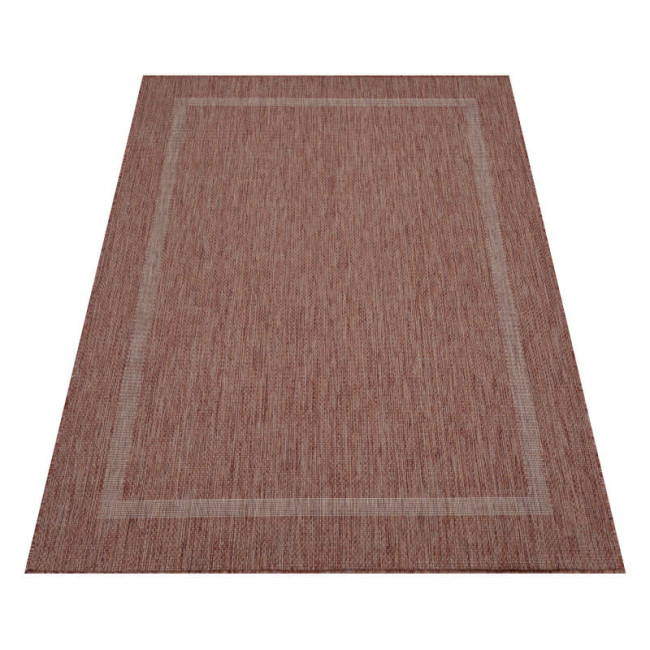 Šnúrkový koberec Relax ramka červený