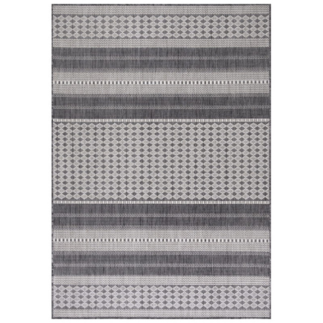 Šnúrkový koberec Sunny pruhy, béžový / sivý