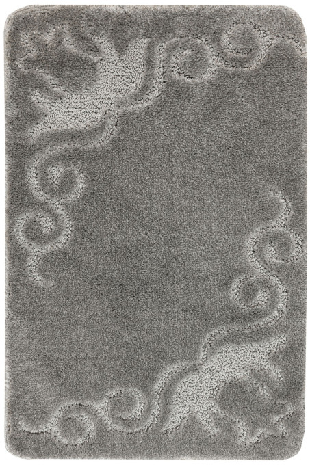 Kúpeľňový koberček Marika sivý, kvety