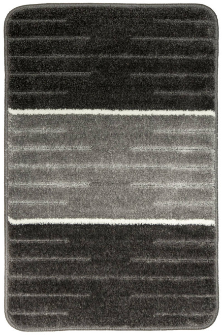 Kúpeľňový koberček COMO pruhy, sivý / krémový