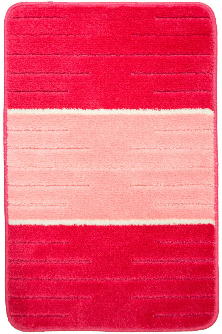 Kúpeľňový koberček COMO ružový / krémový, pruhy