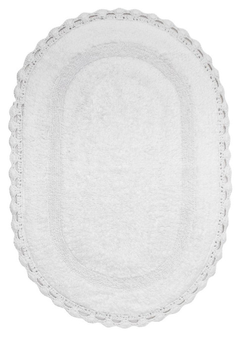 Kúpeľňový koberček CROCHET biely