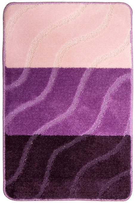 Kúpeľňový koberček FIORI ružový / fialový, pruhy