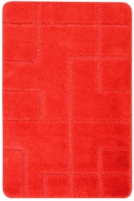 Kúpeľňový koberček Inez Red červený / geometria