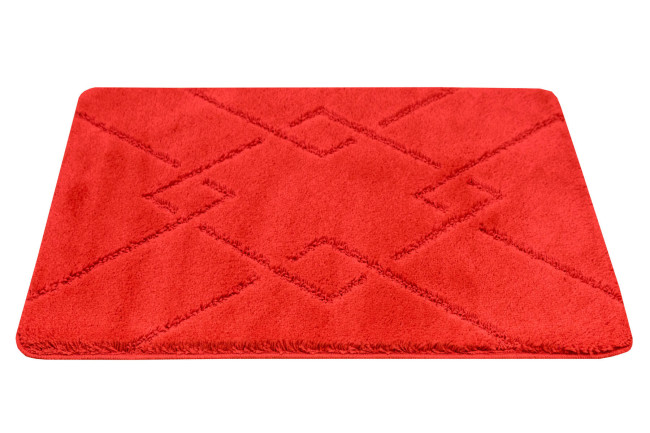 Kúpeľňový koberček Moreno Red červený, kosoštvorce