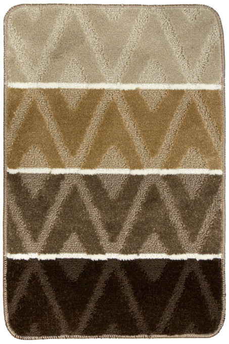Kúpeľňový koberček PALMA béžový / hnedý, kosoštvorce