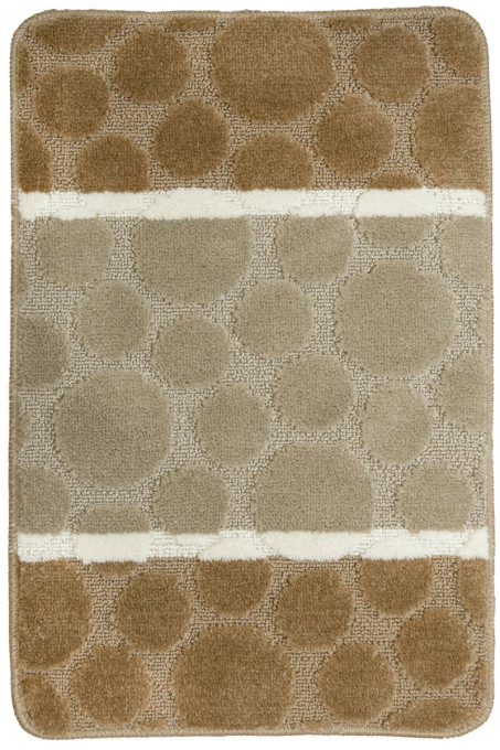 Kúpeľňový koberček SIENA béžový, bodky / pruhy